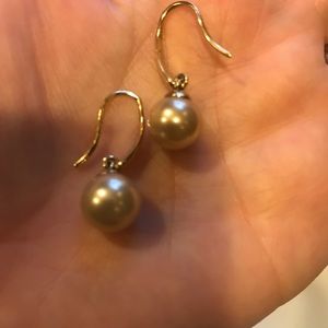 Majorca pearl earrings - Sterling with gold dip.